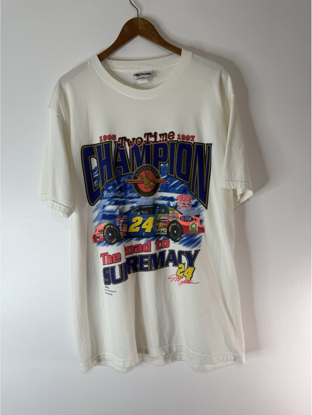 1997 Jeff Gordon Two Time Champion Winston Cup Champion Shirt Size Large